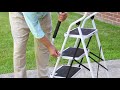 Folding 4 Step Safety Step Stool With Padded Side Handrails