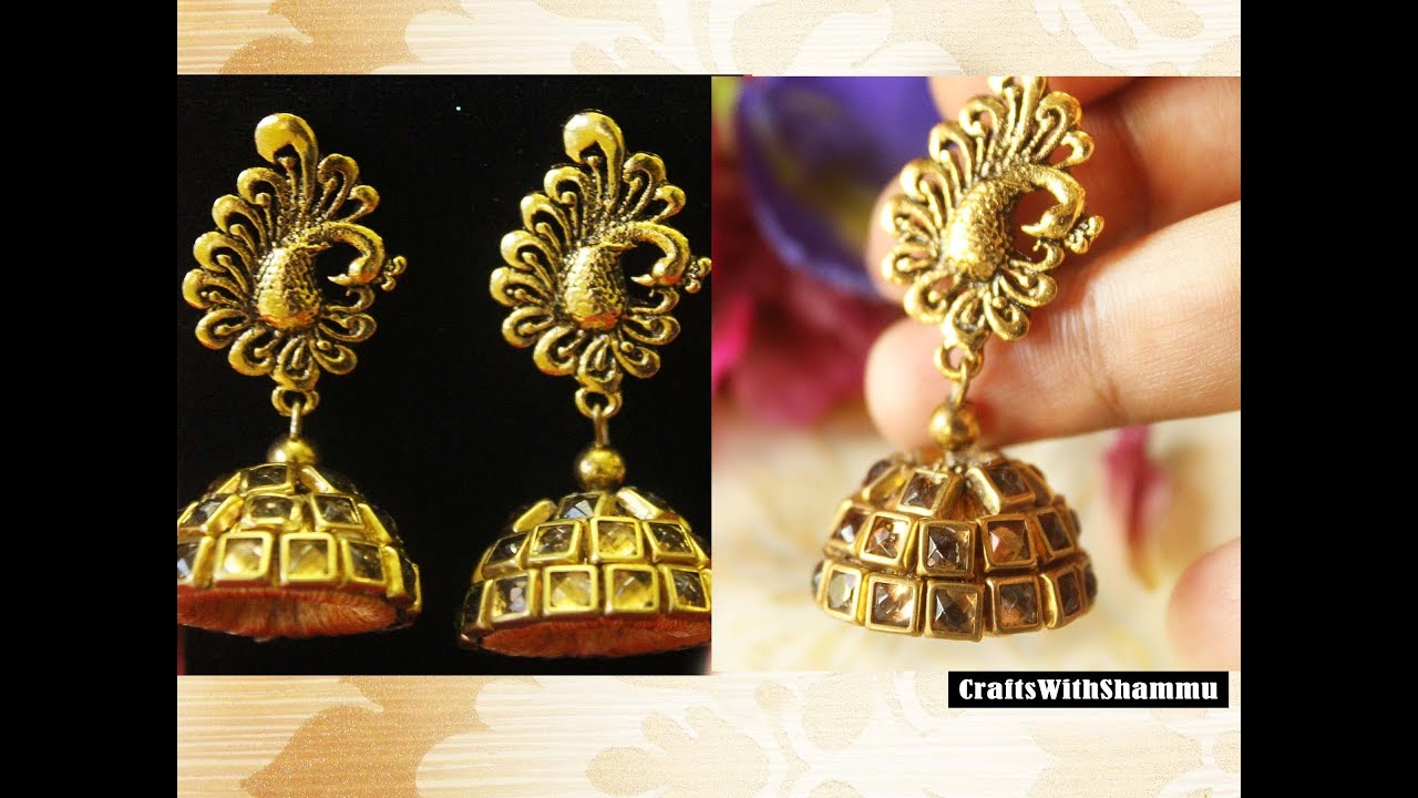 Antique Silk Thread Earrings making Tutorial  | CraftsWithShammu