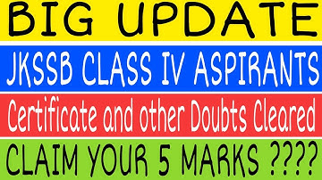 BIG UPDATE FOR JKSSB CLASS IV ||OFFICIAL NOTIFICATION|| CLAIM YOUR 5 MARKS NOW!! 😱😱😱