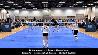 Delaney Moon #1 Volleyball Highlights from Mid-East Qualifier 2023 #libero