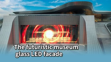 The futuristic museum glass LED facade #CurtainWallLED #FacadeLighting #Architecture #facadedesign