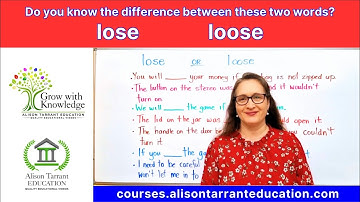 Lose  |  Loose  |  Are you confused about these two words? | English | Study | Alison Tarrant