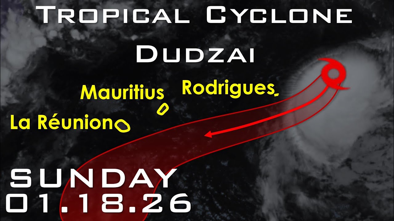 Tropical Cyclone Dudzai Tracking Near Rodrigues, Could Near Mauritius and La Reunion This Week