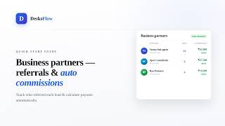 Business Partners — Track Referrals & Commissions Automatically | DesksFlow