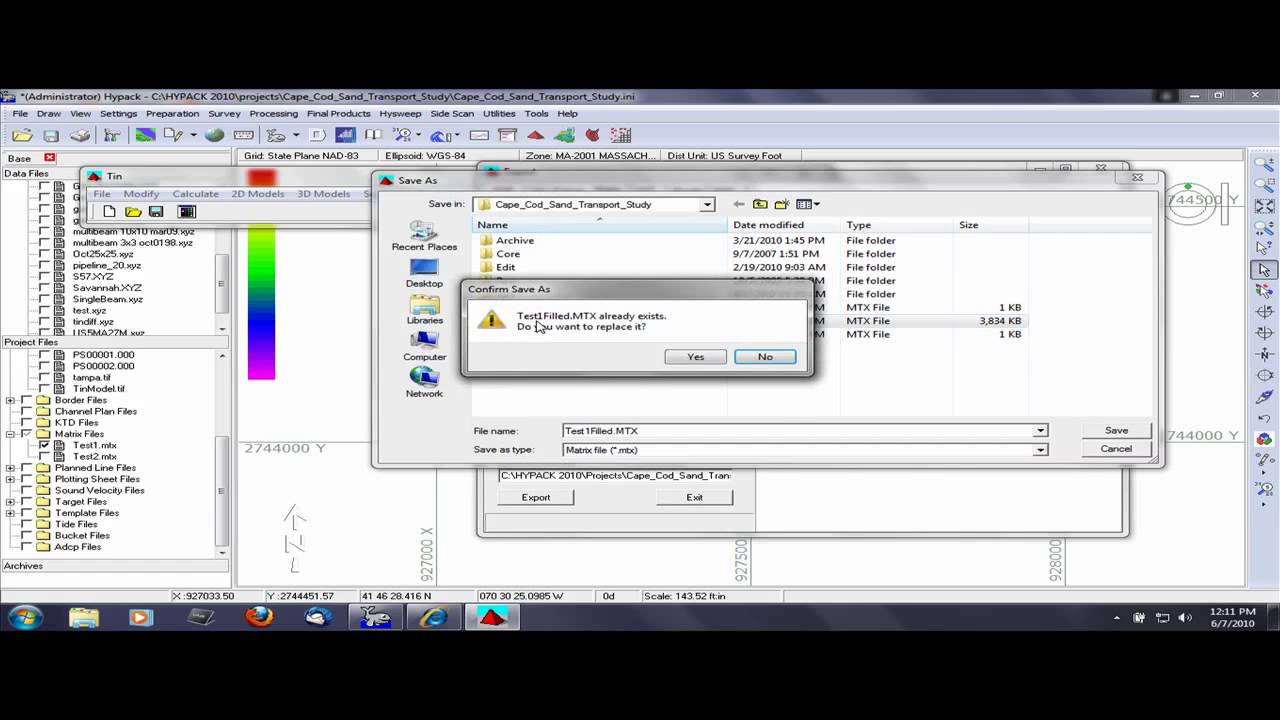 HYPACK  Filling a Matrix File in TIN MODEL