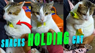 Cat Loves Holding Onto the Snacks