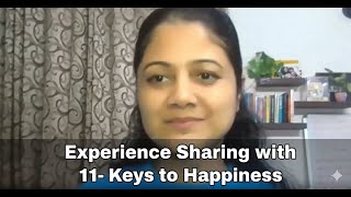 Experience Sharing Session Of 11- keys to Happiness Course