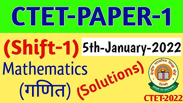 Ctet paper 1 maths Online exam 5th January 2022 paper | Ctet Online Exam मे पूछे गए Maths के सवाल