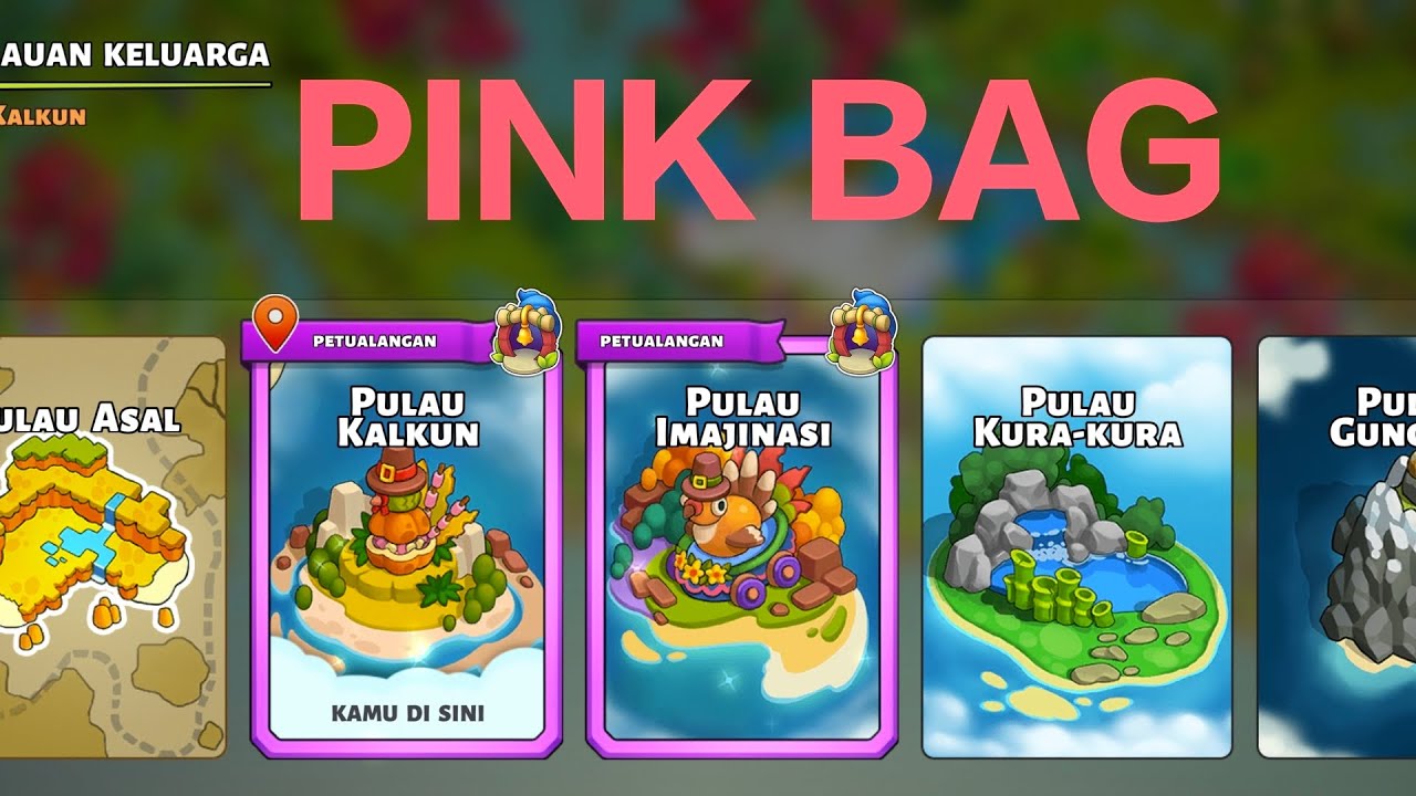 turkey island bag pink... pink bag turkey island... kantong pink pulau