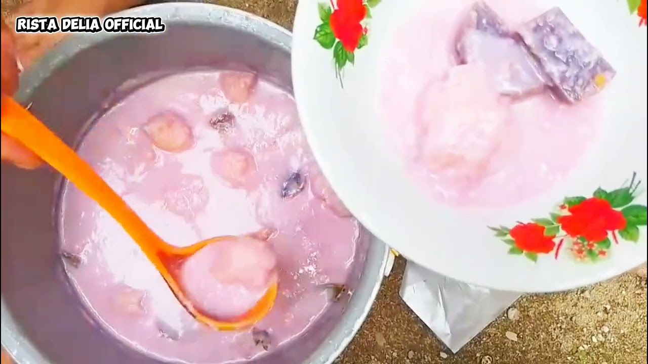 Creamy..!! Kolak Santan Putih Ubi Ungu Campur  Pisang Kepok Manizz.!!🤤👌