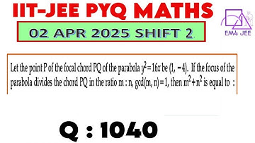 Let the point P of the focal chord PQ of the parabola y^2 = 16x be (1, –4). If the focus of the para