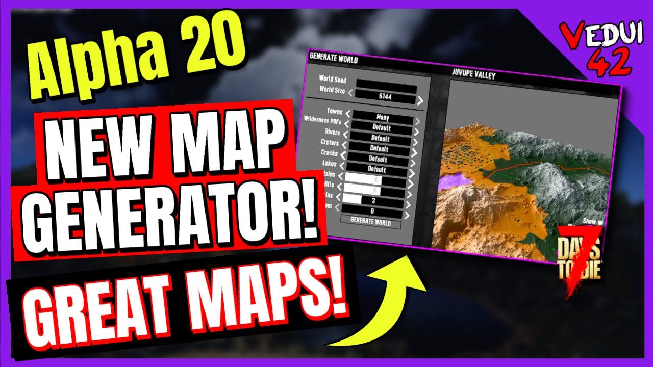 7 day to die map  New  Alpha 20 - NEW AMAZING Map Generator! 7 Days To Die ✔️