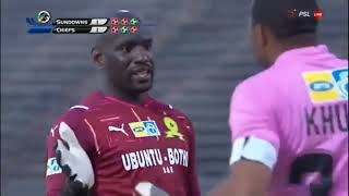 Sundowns keeper Kenedy Mweene hit a jaw-dropping penalty against Chiefs.