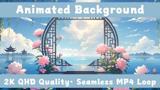 Ode to the Blossoms – Animated VTuber Background Set | 2560×1440 Loop Videos | Lo-fi / Relax