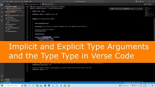 Celebrity Implicit and Explicit Type Arguments and the Type Type in Verse Code Wealth