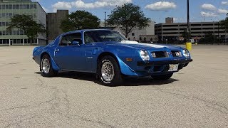 1975 Pontiac Trans Am in Blue & White Paint & 400 Engine Sound on My Car Story with Lou Costabile