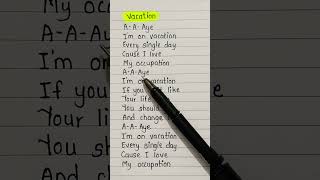 Vacation Song Lyrics