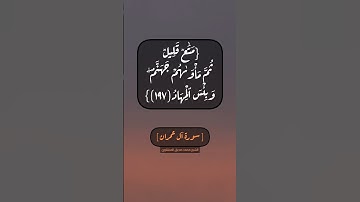 سورة آل عمران الآية ١٩٦ الى ١٩٨ بصوت الشيخ محمد صديق المنشاوي