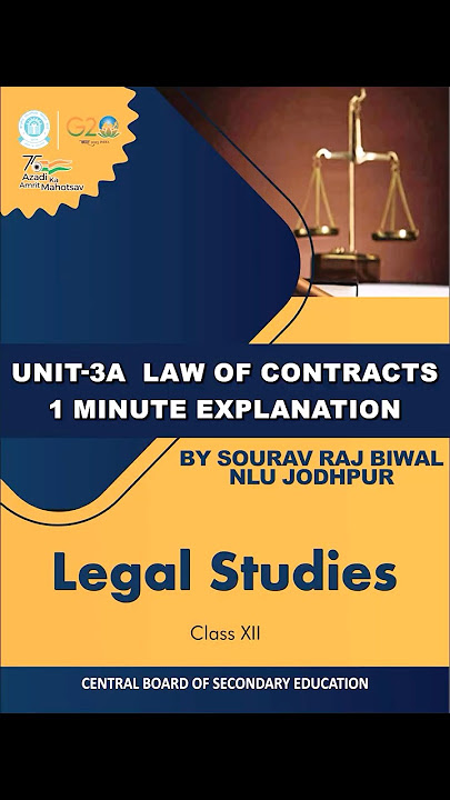 LAW OF CONTRACTS | CLASS 12 LEGAL STUDIES | UNIT-3A | 1 MINUTE EXPLANATION