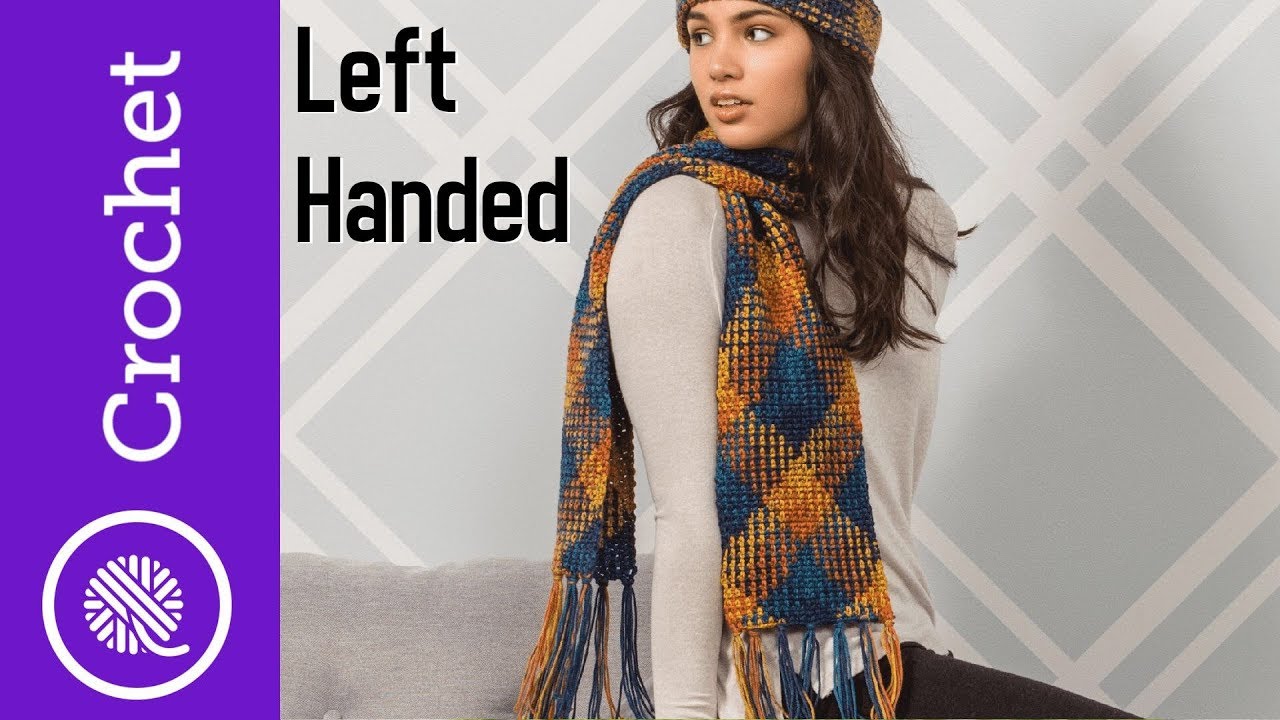 Easy Planned Pooling - Plaid Fringe Scarf (Left-Handed)