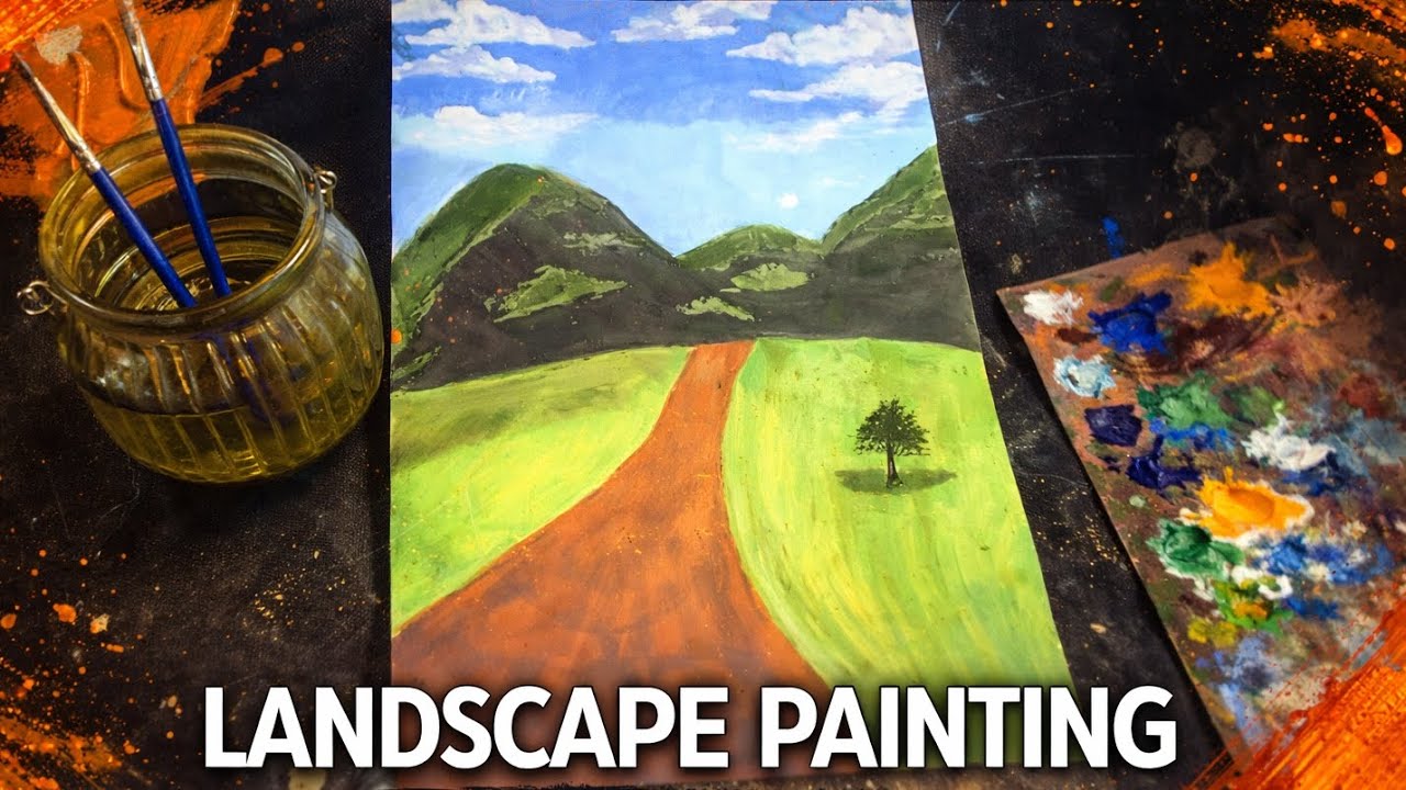 Painting of landscape(step by step tutorial)