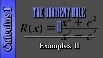 Calculus I: The Quotient Rule (Level 2 of 3) | Examples II