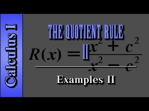 Calculus I: The Quotient Rule (Level 2 of 3) | Examples II