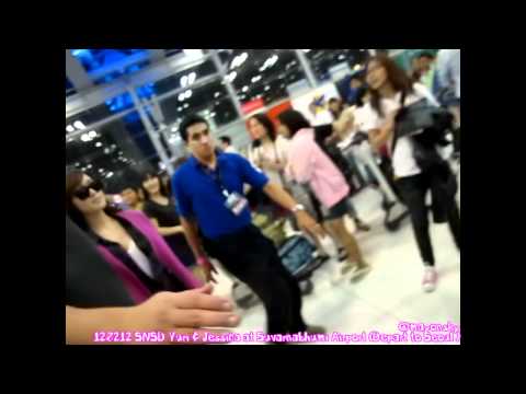 [Fancam] 120212 SNSD Yuri and Jessica at Suvarnabhumi Airport (Depart to Seoul)