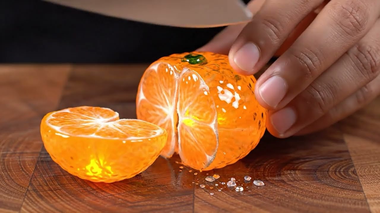 🔪ASMR  Relaxing Glass Fruits Cutting | Satisfying AI ASMR Glass Cutting Video