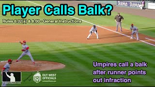 Player Calls Balk in Colorado as Rockies Runner Alan Trejo Points Out Pitching Problem to Umpires