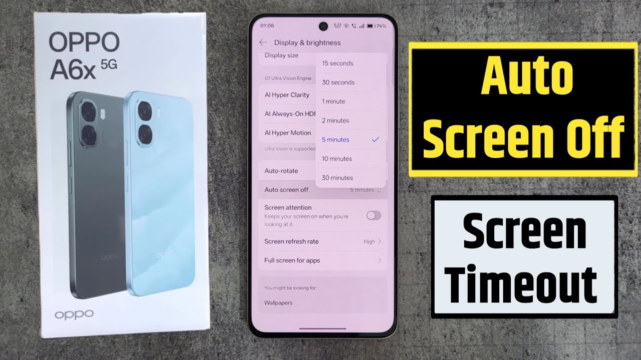 oppo a6x 5g screen off time setting | change screen timeout in oppo a6x 5g 