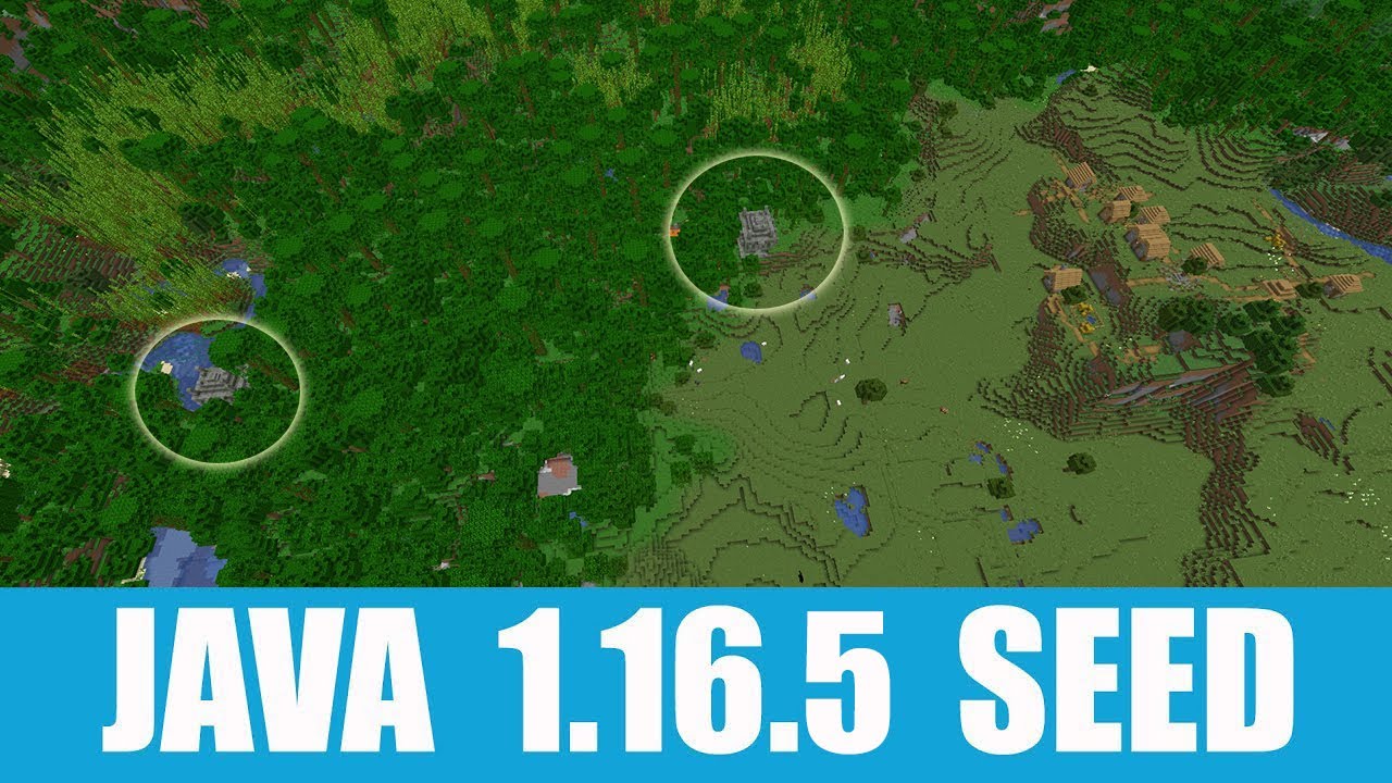 Minecraft Java 1.16.5 Seed: Two jungle temples with diamonds, emeralds ...