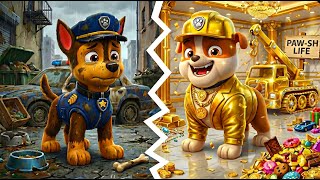 ¡La vida de Chase como pobre vs. la de Rubble como rico! | PAw PAtrol en Español | Rainbow 3