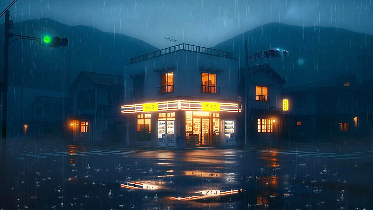3AM Rainy Japan 🌧️ 90s Lofi Beats to Relax