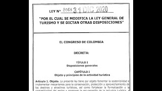 Ley 2068 de 2020 Nueva ley del turismo en Colombia