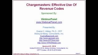 You Tube Chargemasters Understanding Revenue Codes