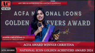 ACFA Award Winner Christina Rochelle Speech | National Icon Golden Achiever Award | Anish Creations