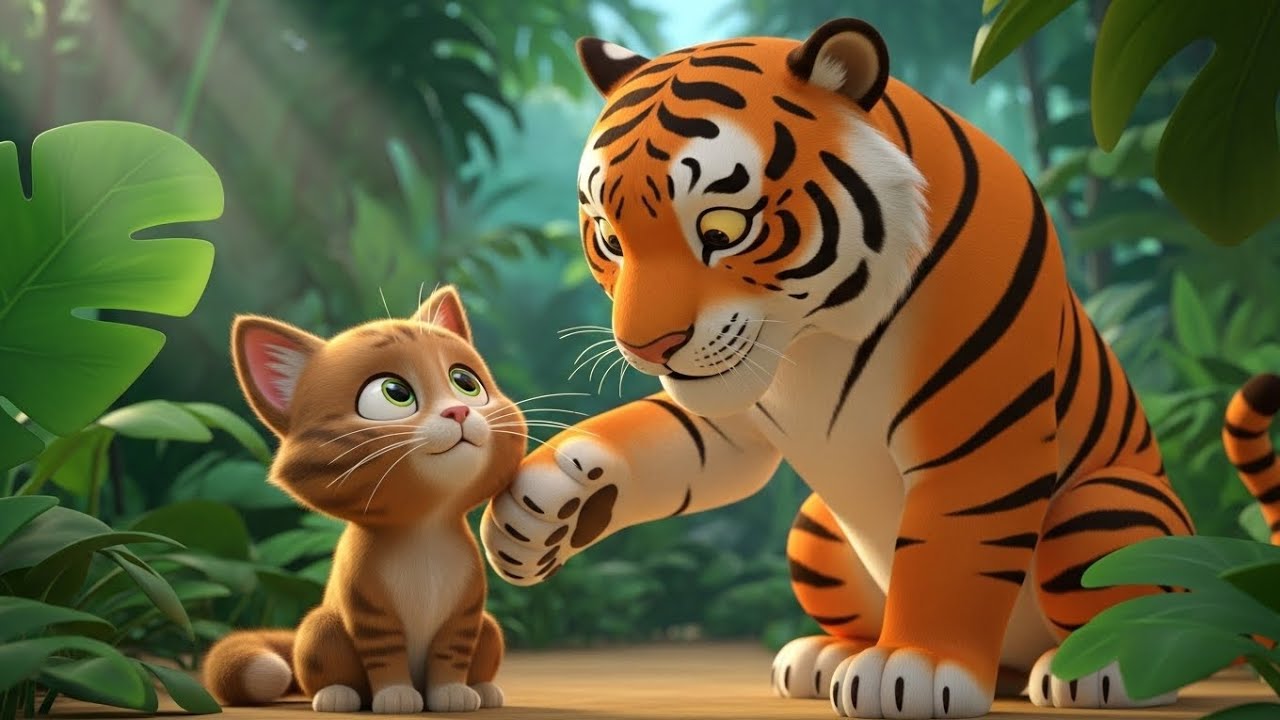 The Kind Tiger Helps a Little Cat 🐯🐱 | 3D Kids Cartoon Story | Funny & Moral Story for Children