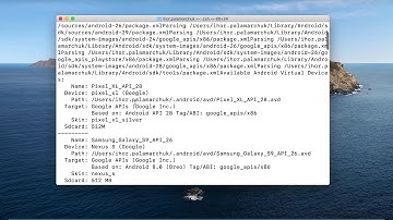 How to search Android Emulators with Grep on Terminal on Mac OS