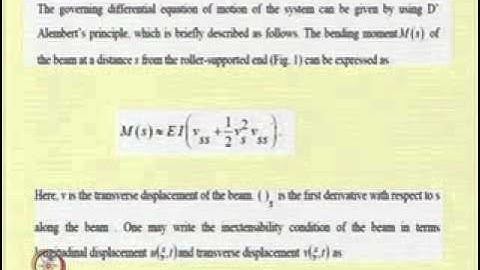Mod-02 Lec-04 Derivation of Equation of motion of nonlinear continuous system 1