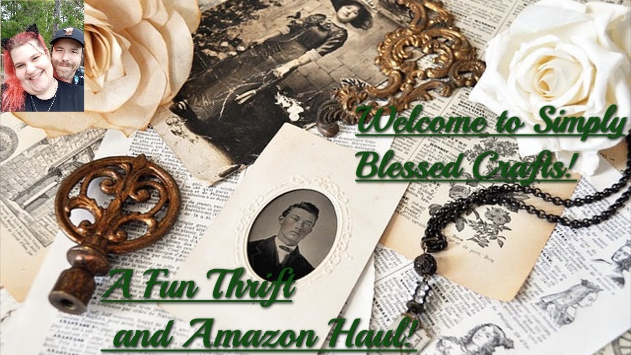 A fun Craft haul! From thrift stores and Amazon! Perfect for junk Journaling 