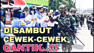 PASUKAN TNI JALAN KAKI" LIHAT REAKSI CEWEK-CEWEK CANTIK INI ??? ‼️