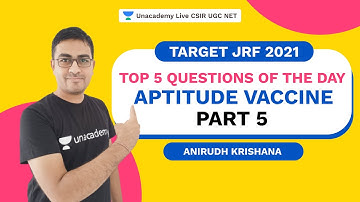 Target JRF 2021 | Aptitude Vaccine | Top 5 Questions of the Day - 5 | Anirudh Krishna