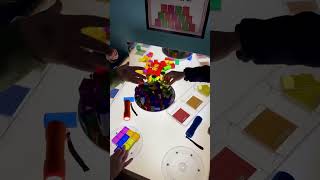 One gorgeous light table A hundred beautiful acrylic blocks (from A couple of small flashlights A