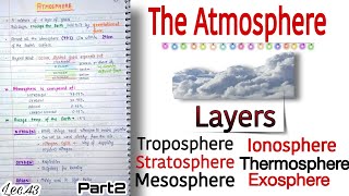 Layers of the Atmosphere World Geography Lec 43 Handwritten Notes An Aspirant