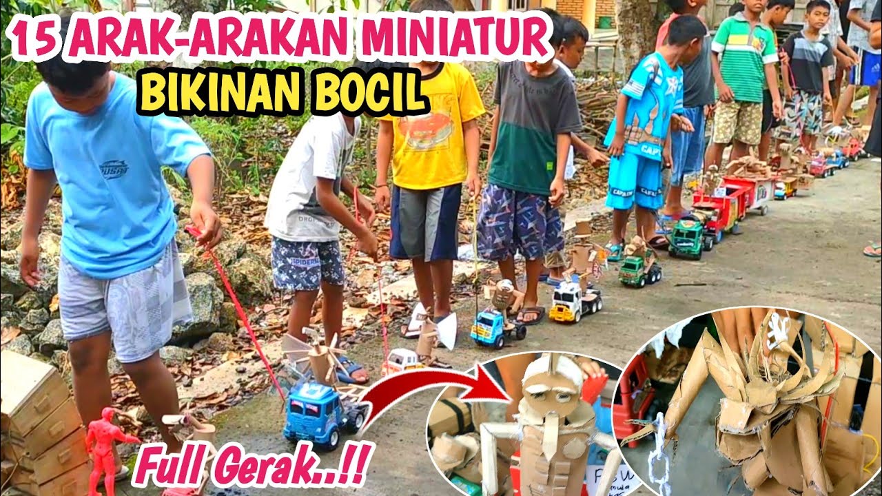 Wow Banyak Banget‼️Review 15 Arak-arakan Dari Kardus Berbagai Macam Karakter Bikinan Bocil