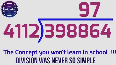 How to divide big numbers | long division tricks - fast calculation | Zero Math