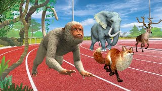 चालाक बंदर दौड़ प्रतियोगिता और बाघ Clever Monkey Running Race and Tiger Story Hindi Kahaniya
