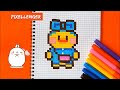 Как рисовать по клеточкам Уточку Лалафанфан Простые рисунки How to Draw Pixel Art