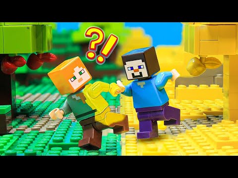 Видео: Майнкрафт, но все, к чему я прикасаюсь, превращается в ЗОЛОТО - LEGO Minecraft Animation